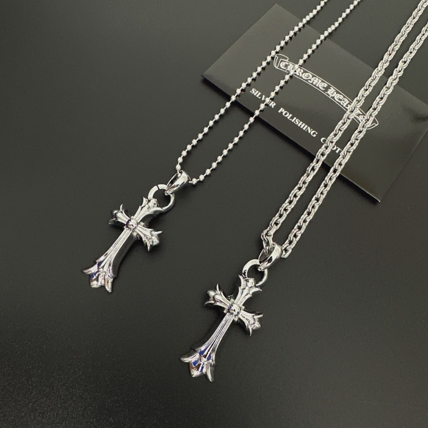 Chrome Hearts Silver Cross Pendant Necklace
